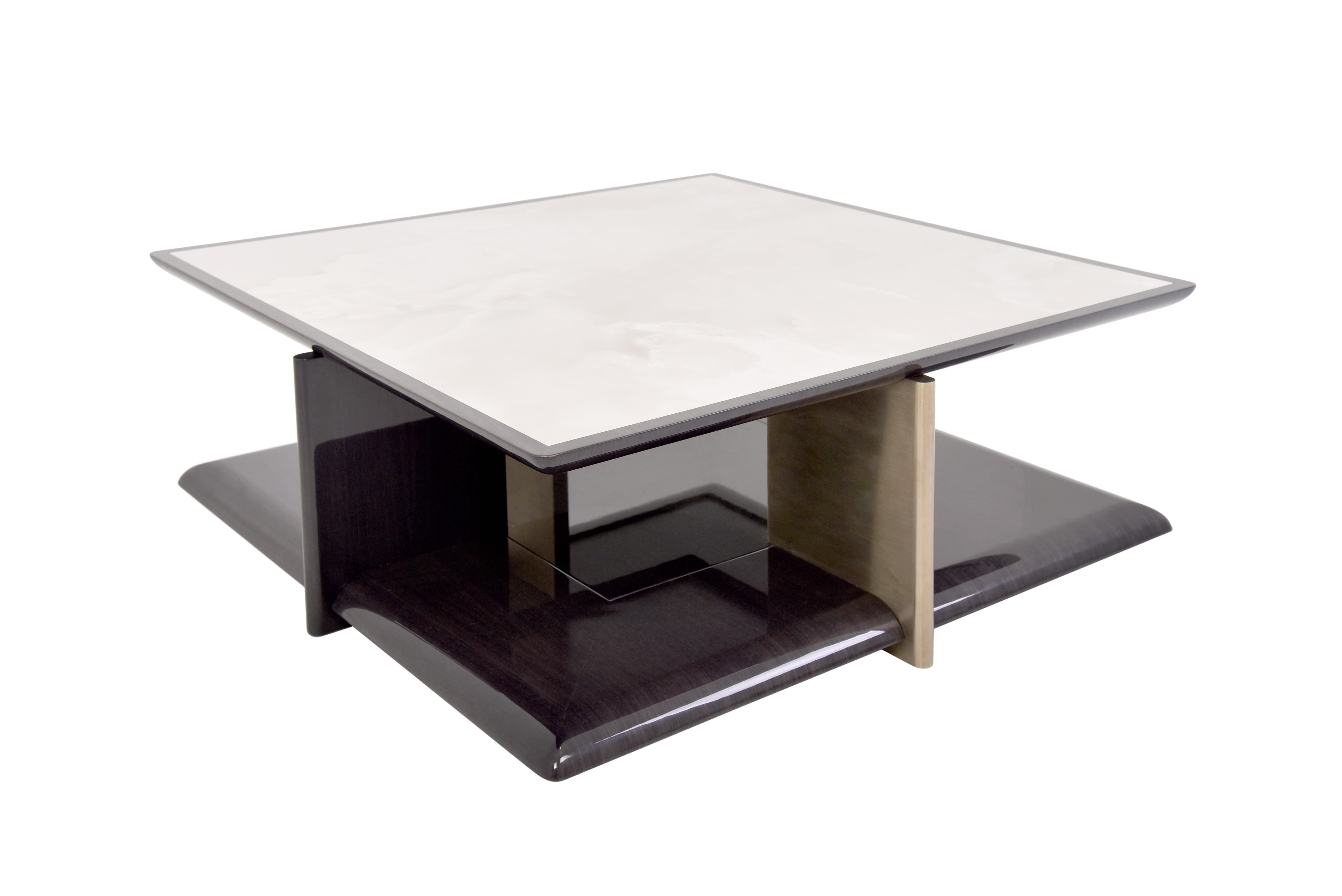 Portuguese Modern Temple Marble Center Table For Sale
