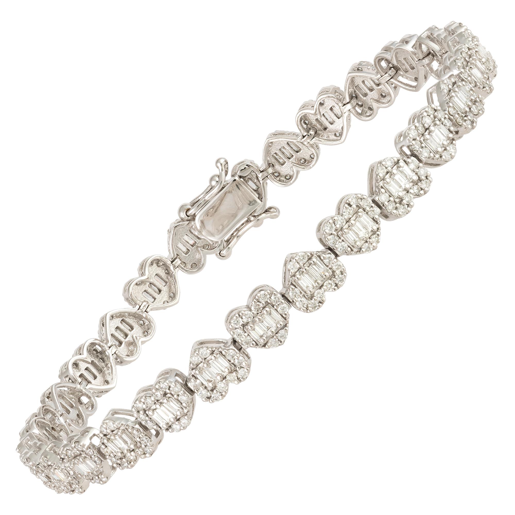 Modern Tennis White Pink Gold 18K Bracelet Diamond for Her In New Condition For Sale In Montreux, CH