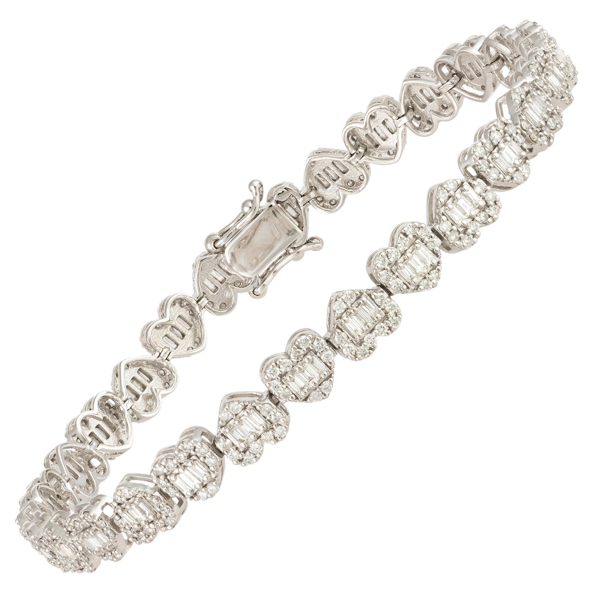 The Moderns Bracelet de Tennis Or Blanc Rose 18K Diamond pour Elle