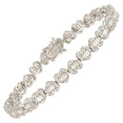 Modernes Tennis Weißes Pink Diamond Gold 18K Armband Diamant für Sie