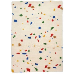 Modern Terrazzo Primary White Color Shag Rug 9' x 12 'Customizable'