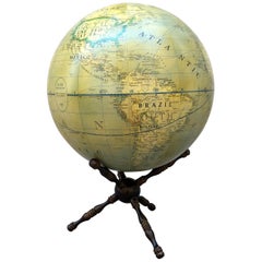 Moderner terrestrischer Globus Holz Dreibeinfuß