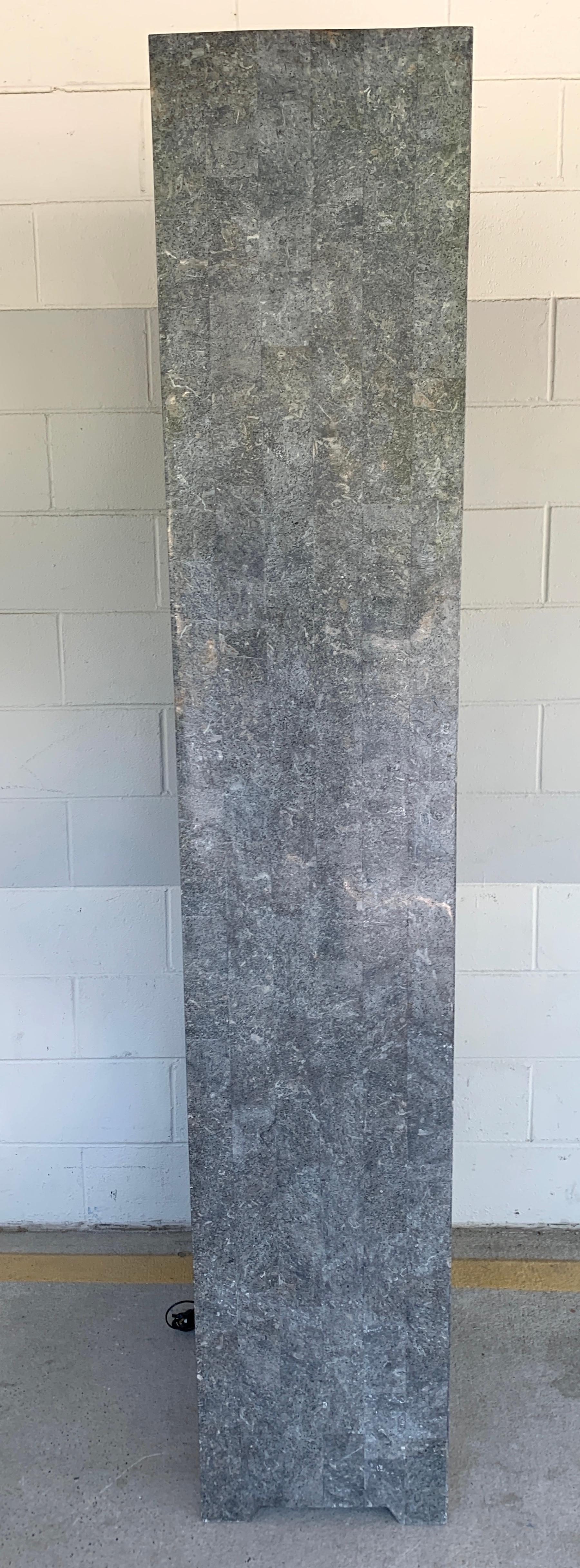 Modern Tessellated Stone Monolithic Bookcase / Vitrine In Good Condition For Sale In Atlanta, GA