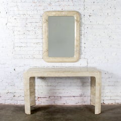 Modernes Mosaik Travertin Konsole oder Sofa Tisch & Wandspiegel Set