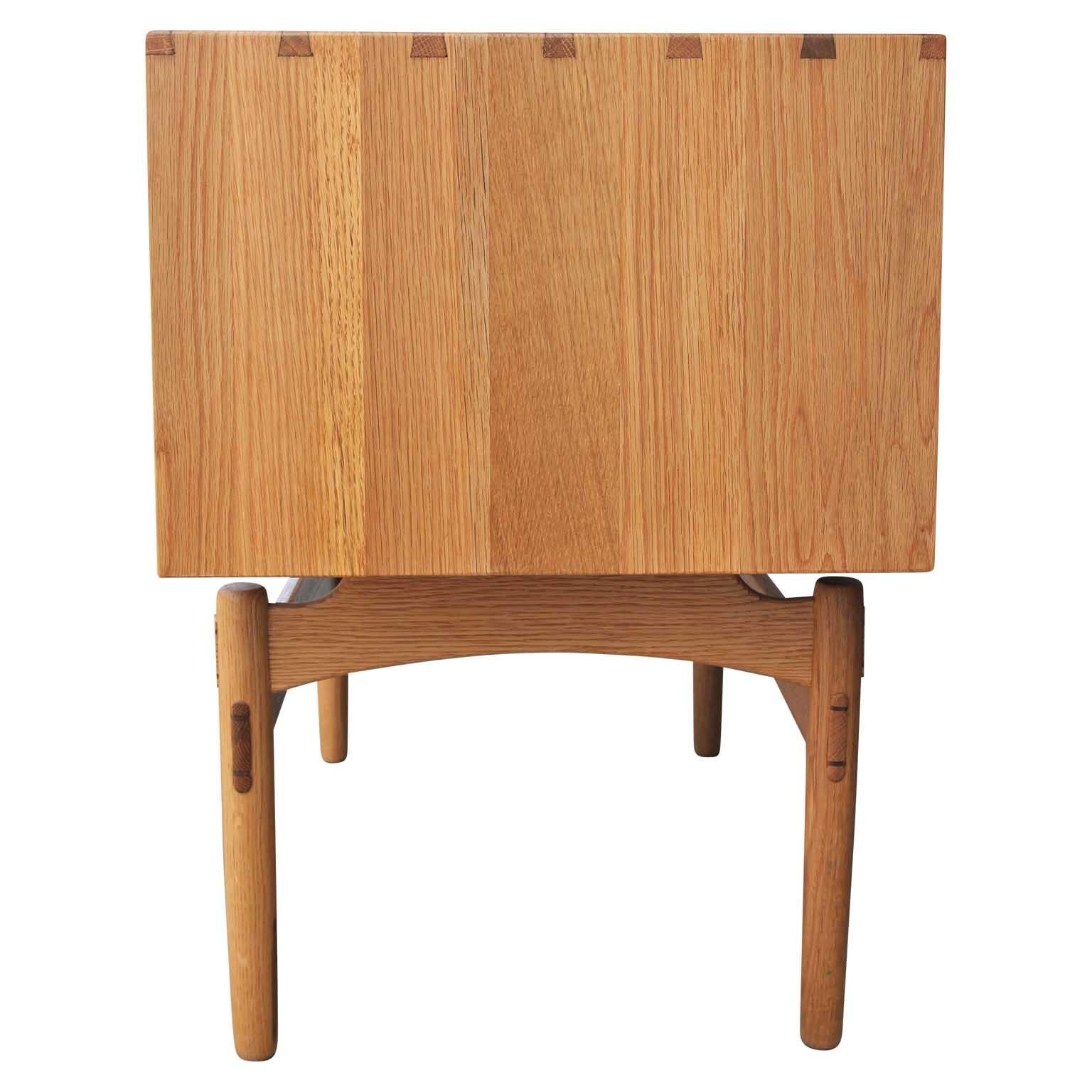 Contemporary Modern Texas White Oak Two Drawer Two Tone Side Table / Chest by Norm Stoeker