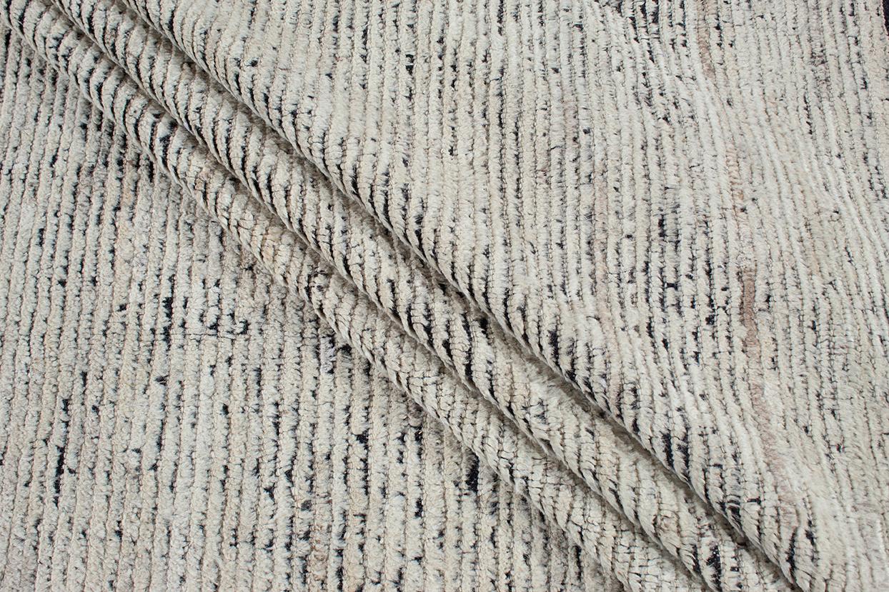 Hand-Knotted Modern Textural African Wool Rug For Sale
