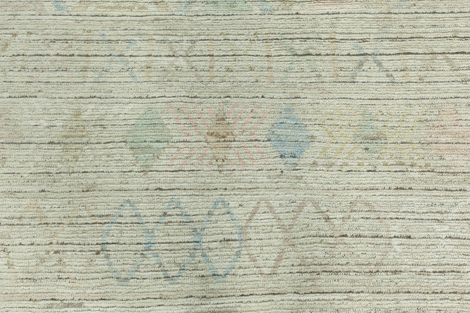 Afghan Modern Hand-Knotted Abstract Wool Rug by Doris Leslie Blau For Sale