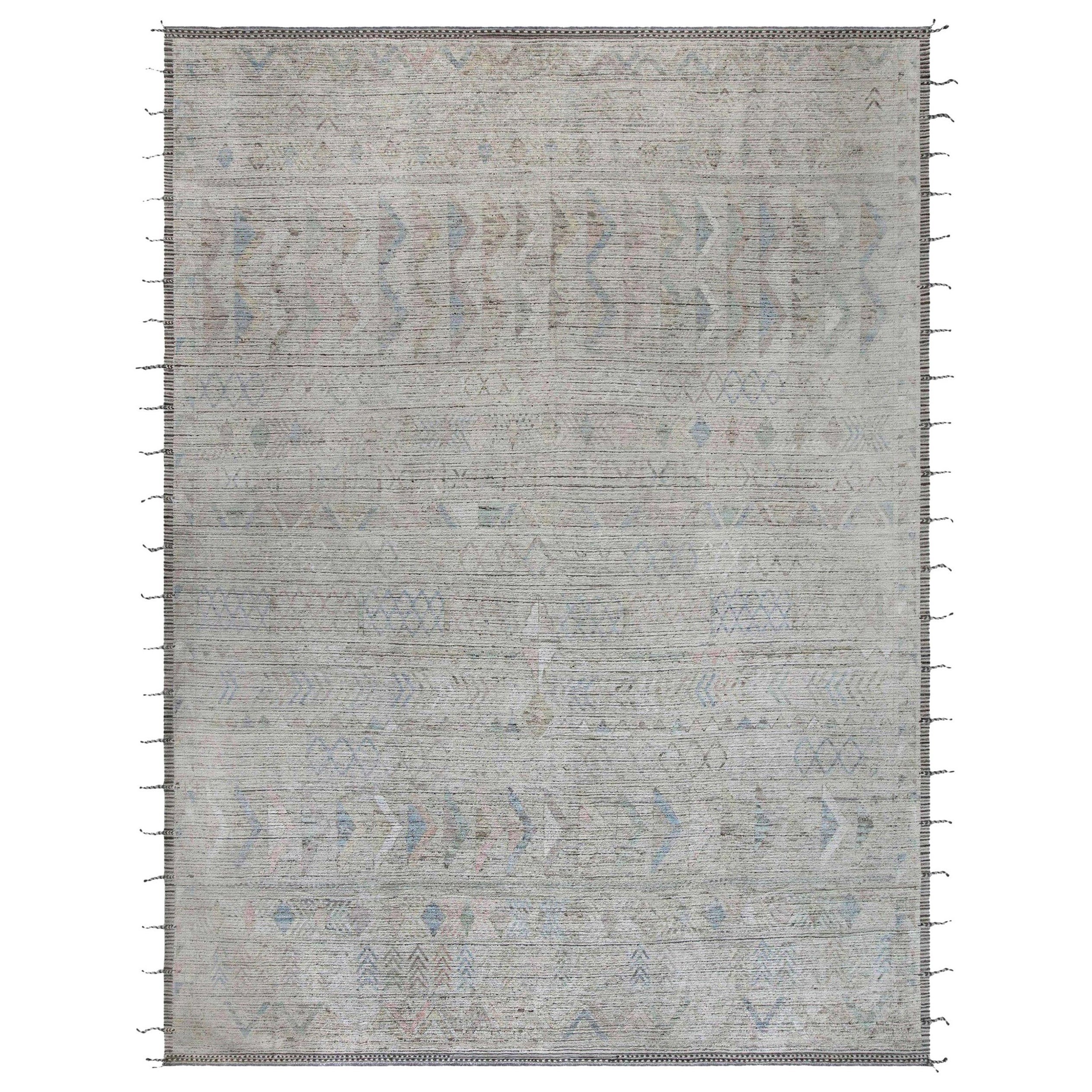 Modern Hand-Knotted Abstract Wool Rug by Doris Leslie Blau For Sale