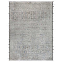 Modern Textural Tribal Rug in Muted Colors by Doris Leslie Blau