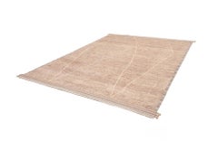 Modern Texture Designed Custom Wool Rug In Light Rose, Malve, Sage, 8 x 10.6 FT