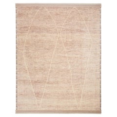 Tapis de laine sur mesure à texture moderne dans les coloris Light Rose, Malve, Sage, 8 x 10.6 FT