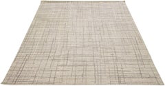 Modern Texture Handmade Abstract Beige & Gray Wool Rug
