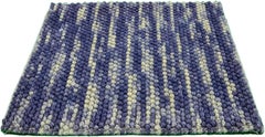 Modern Texture Handmade Custom Blue Wool Rug
