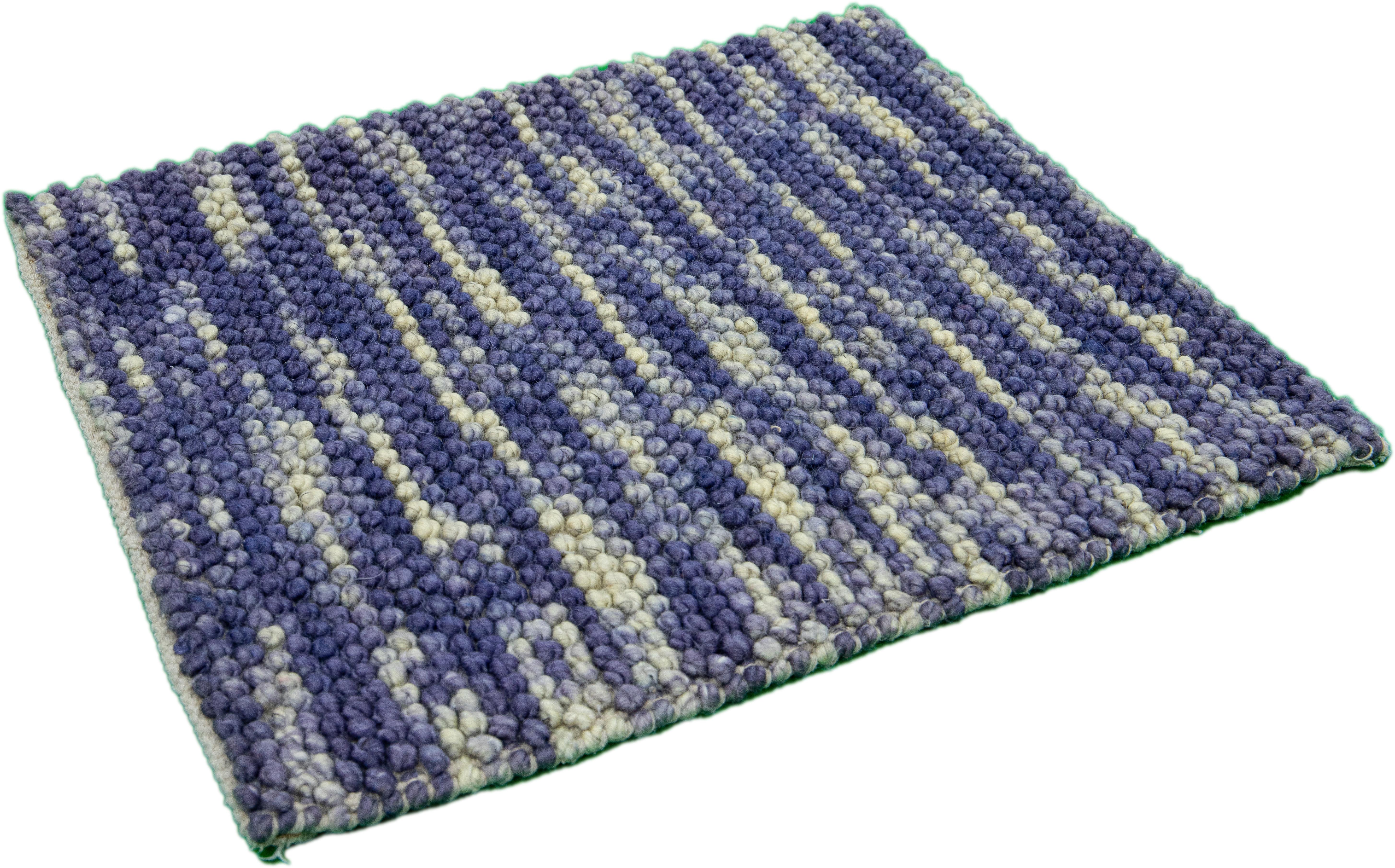 Modern Texture Handmade Custom Blue Wool Rug (Indisch) im Angebot