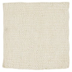 Modern Texture Handmade Custom Ivory Wool Rug