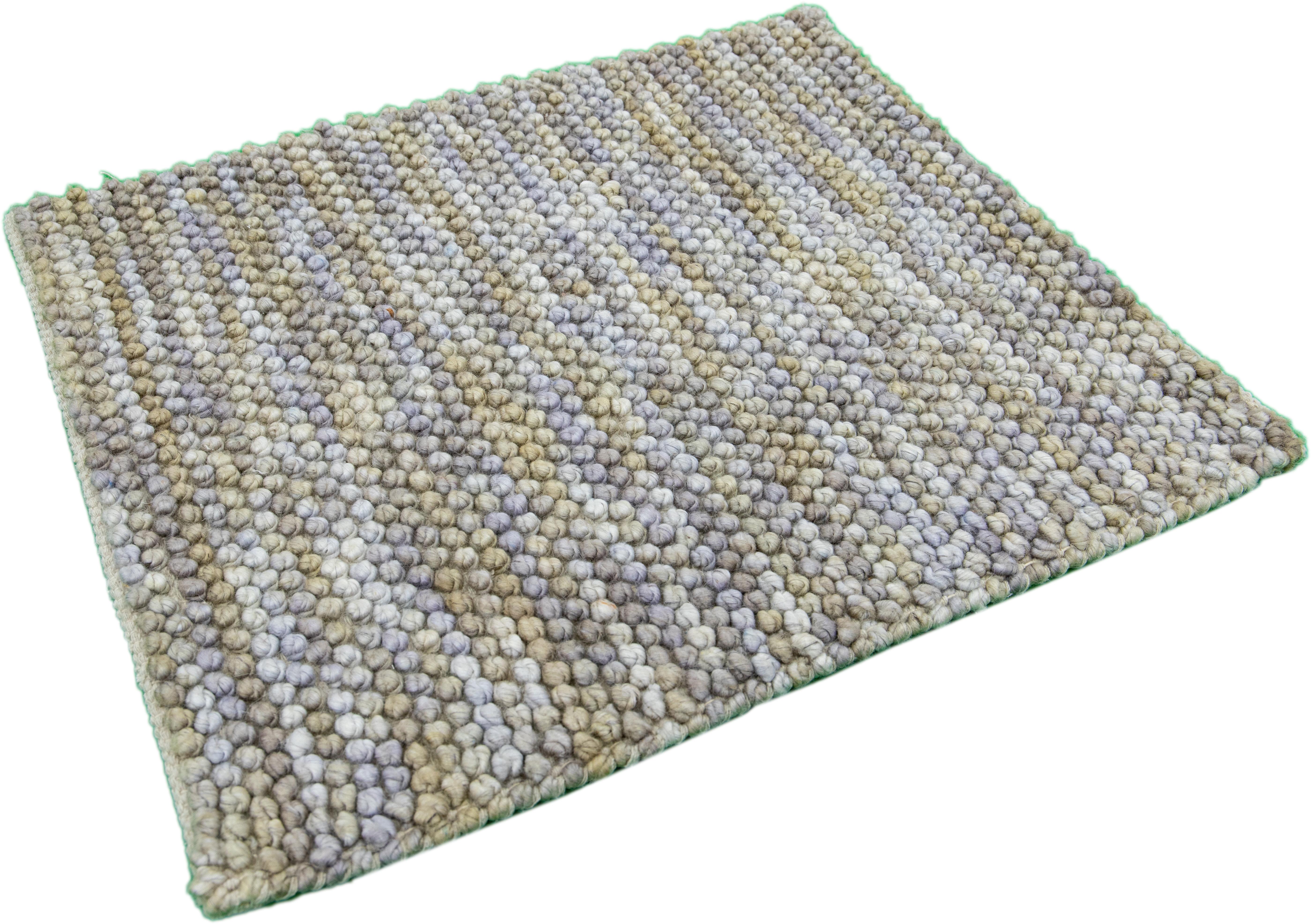 Modern Texture Handmade Custom Purple Wool Rug (Indisch) im Angebot