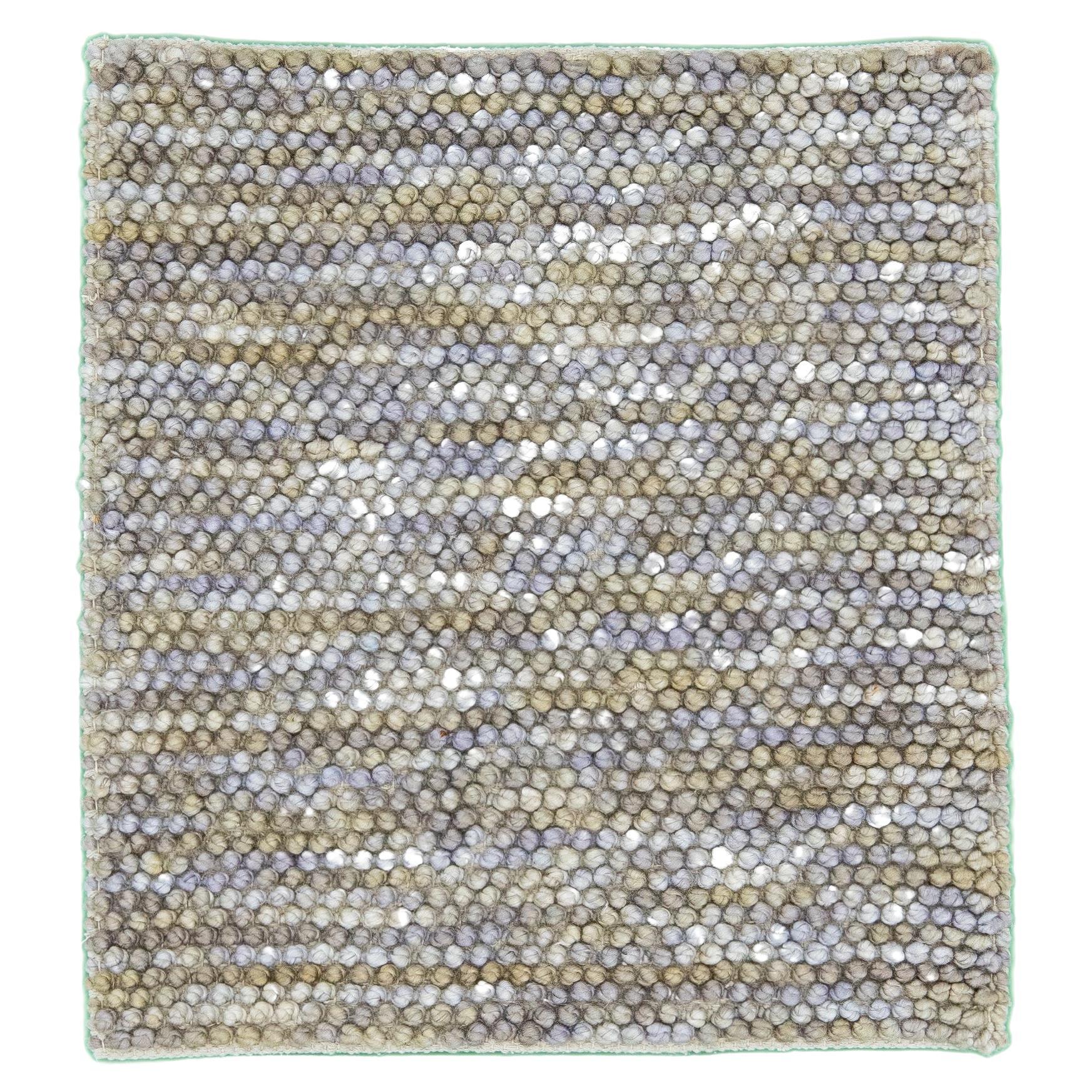 Modern Texture Handmade Custom Purple Wool Rug