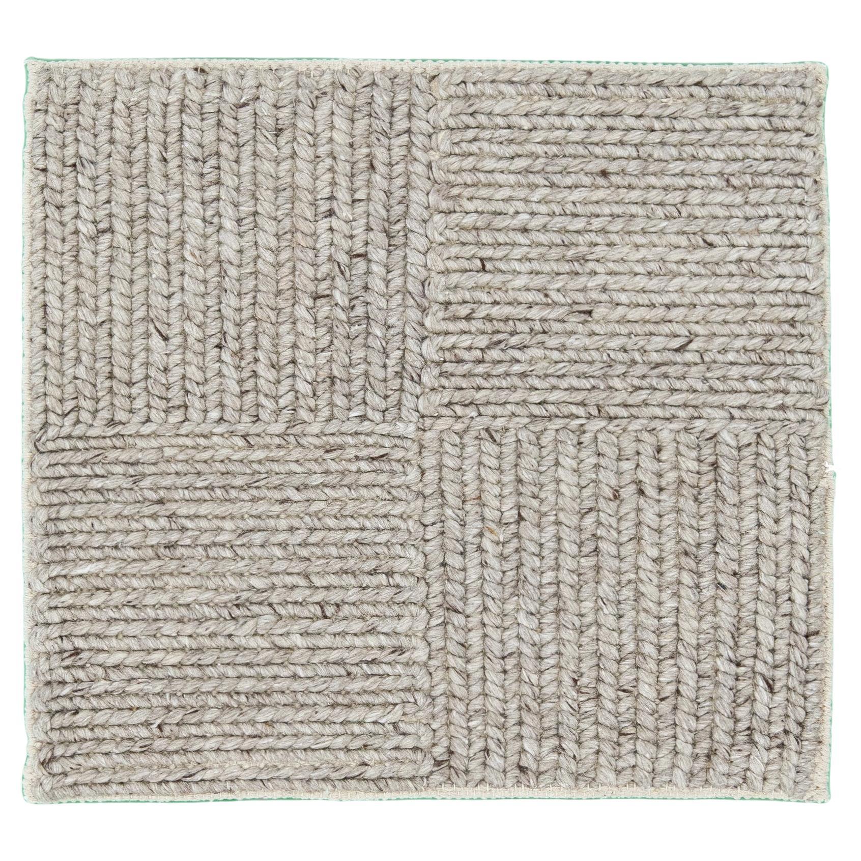 Modern Texture Handmade Gray Custom Wool Rug