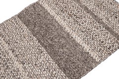 Modern Texture Handmade Gray & Ivory Custom Wool Rug