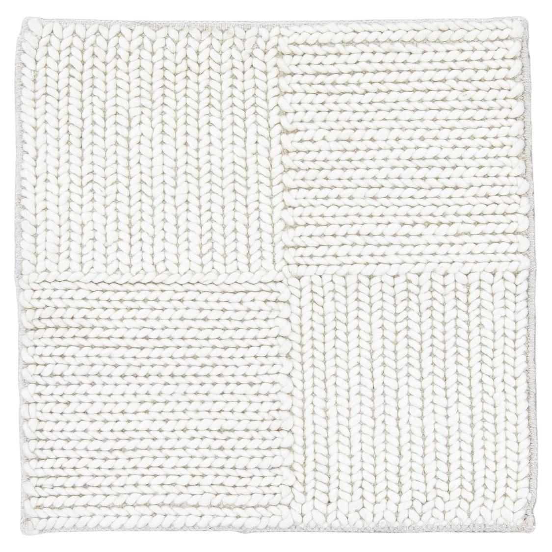 Modern Texture Handmade Ivory Custom Wool Rug