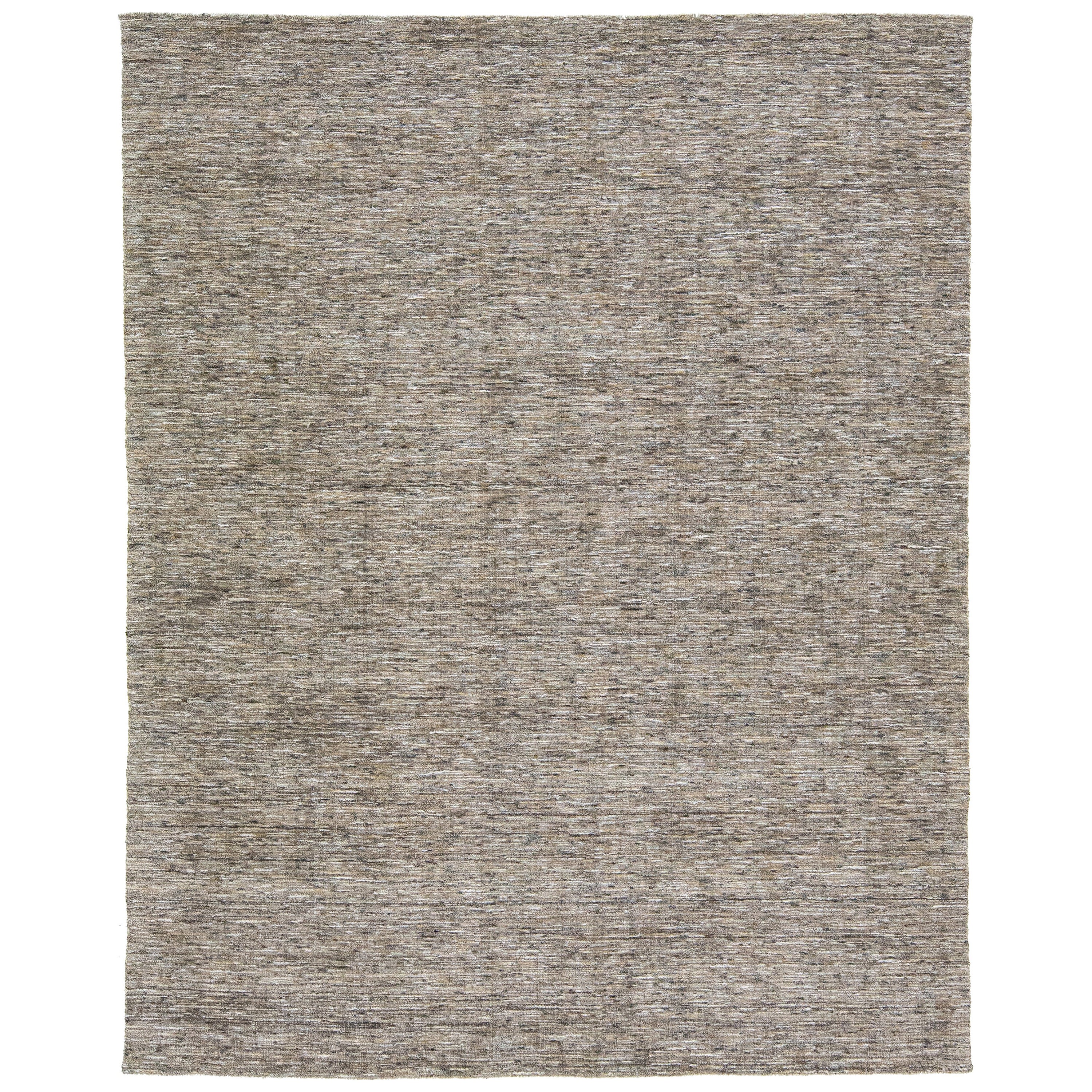 Handgefertigter Wollteppich in Beige mit moderner Textur