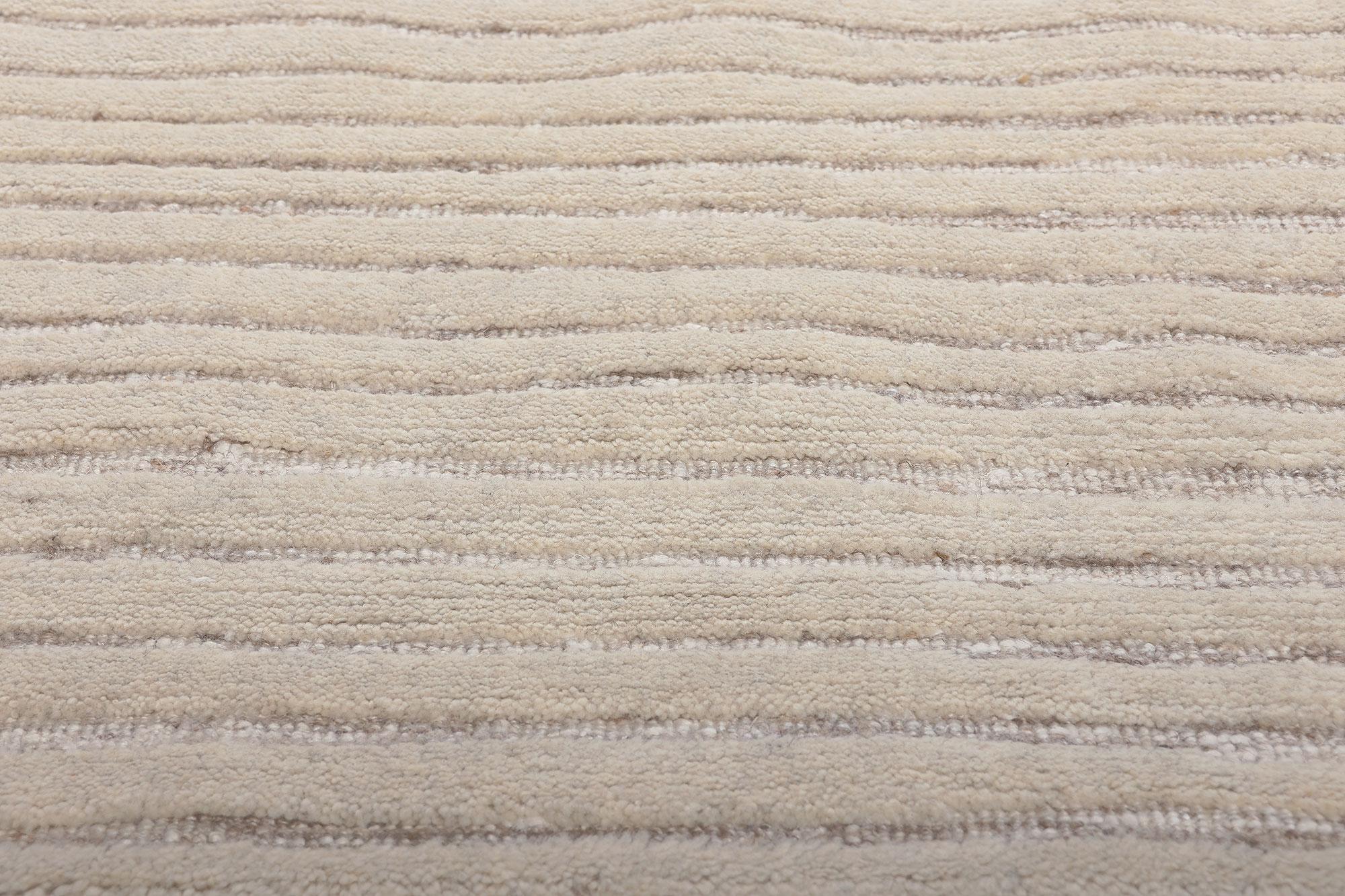 Hand-Woven Modern Textured High-Low Rug, Sublime Simplicity Meets Tantalizing Texture