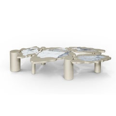 Modern Textured Marble Slater Center Table by Covet House