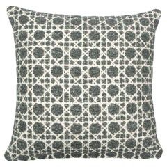 Modern Textured Patterned Throw Green Pillow "Cannage" by Evolution21