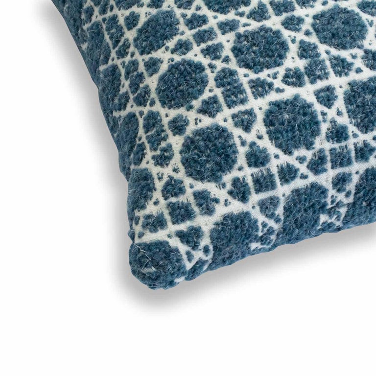 Picture of Modern Textured Patterned Throw Pillow Blue 
