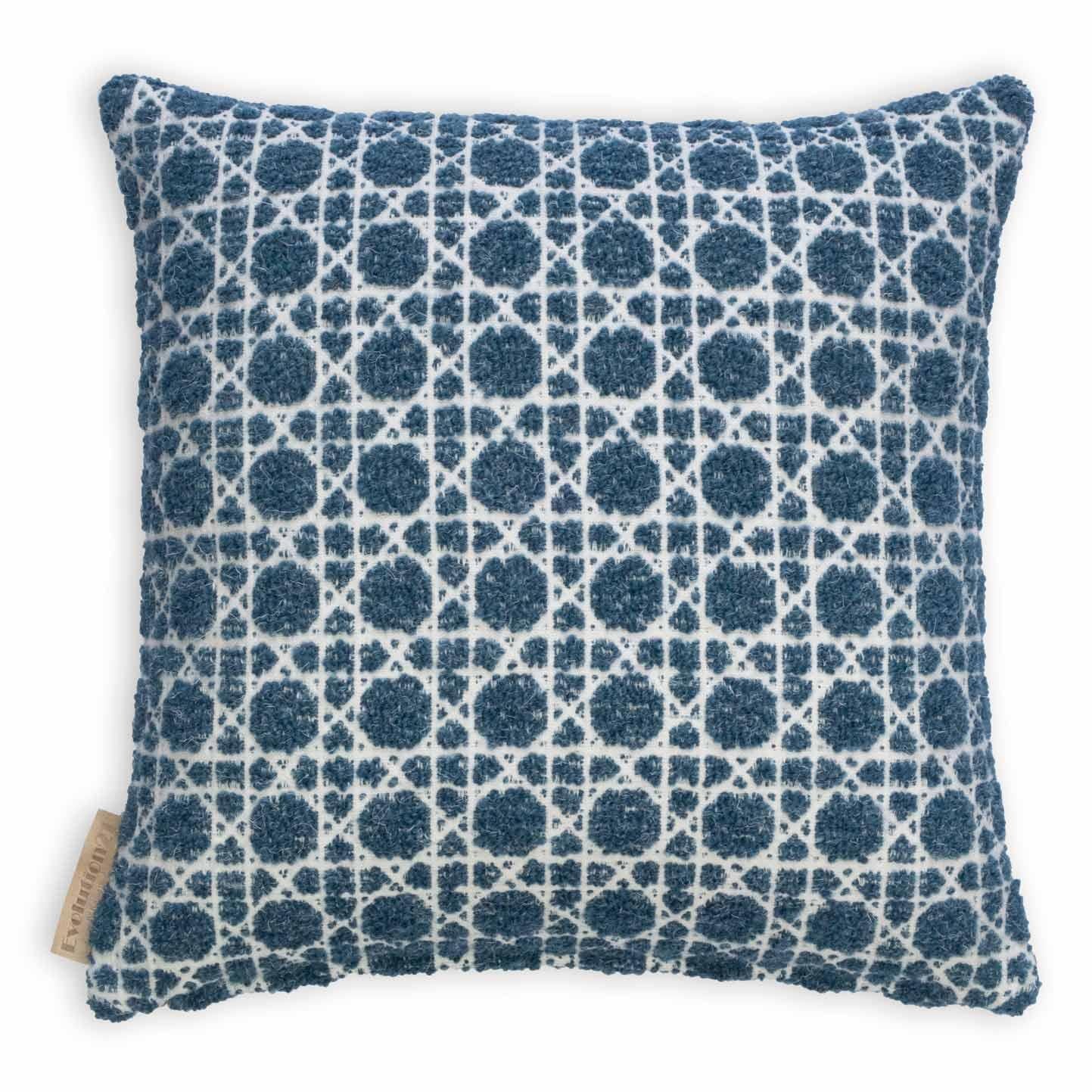 Belgian Modern Textured Patterned Throw Pillow Blue 