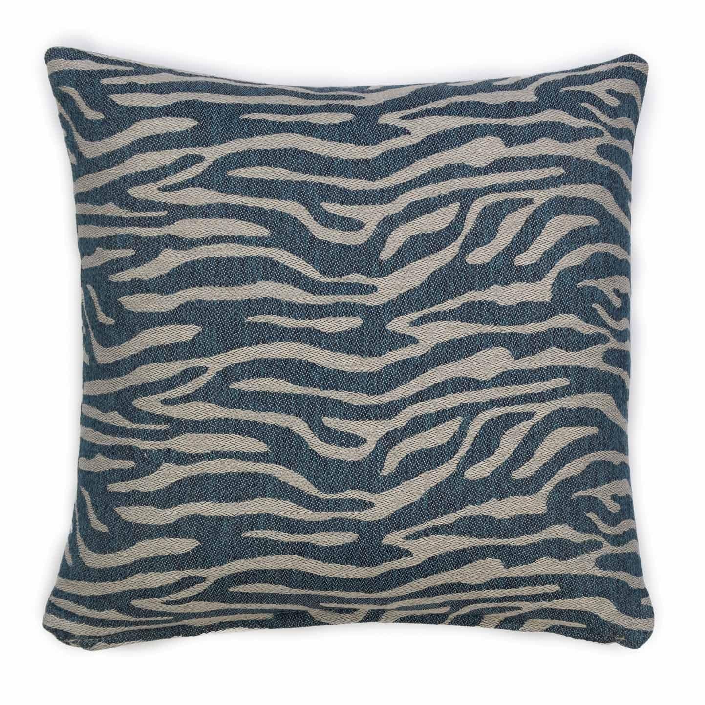 Belgian Modern Textured Patterned Throw Pillow Blue 