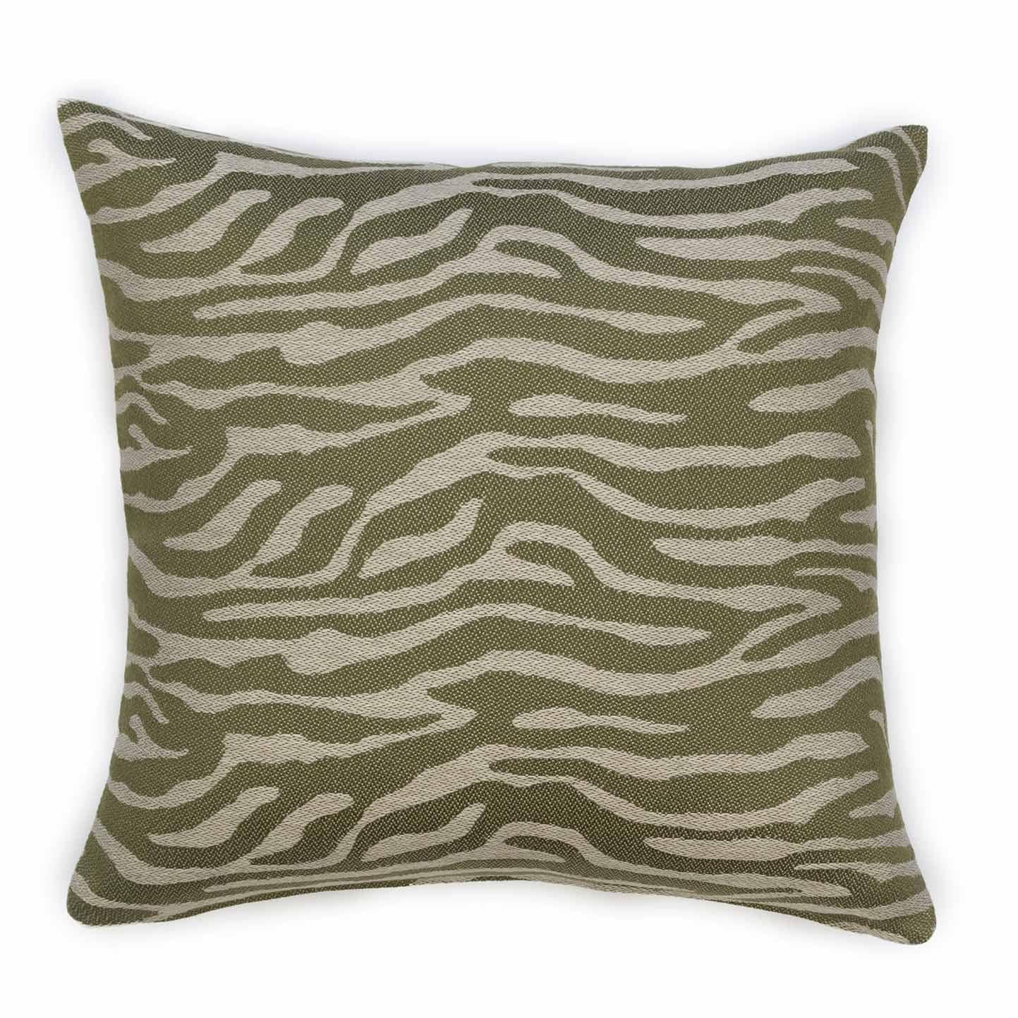 Belgian Modern Textured Patterned Throw Pillow Green 