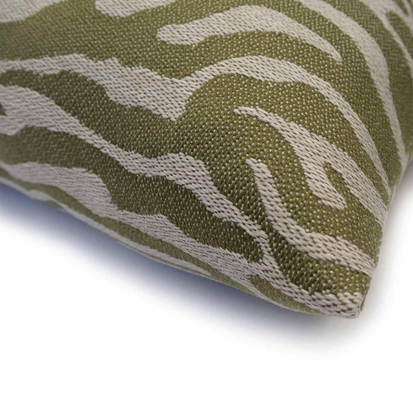 Hand-Crafted Modern Textured Patterned Throw Pillow Green 