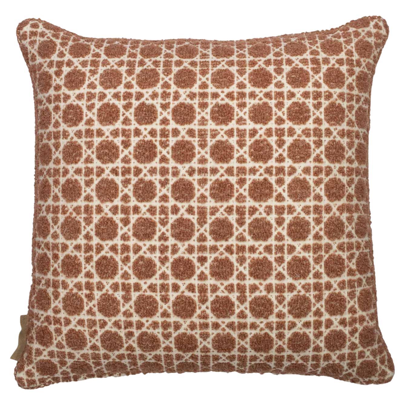 Modern Textured Patterned Throw Pillow Pink "Cannage" by Evolution21 For Sale
