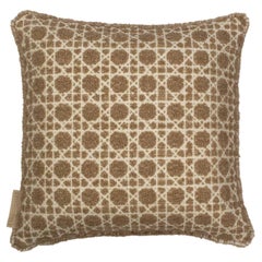 Modern Textured Patterned Throw Pillow Sand Yellow "Cannage" by Evolution21
