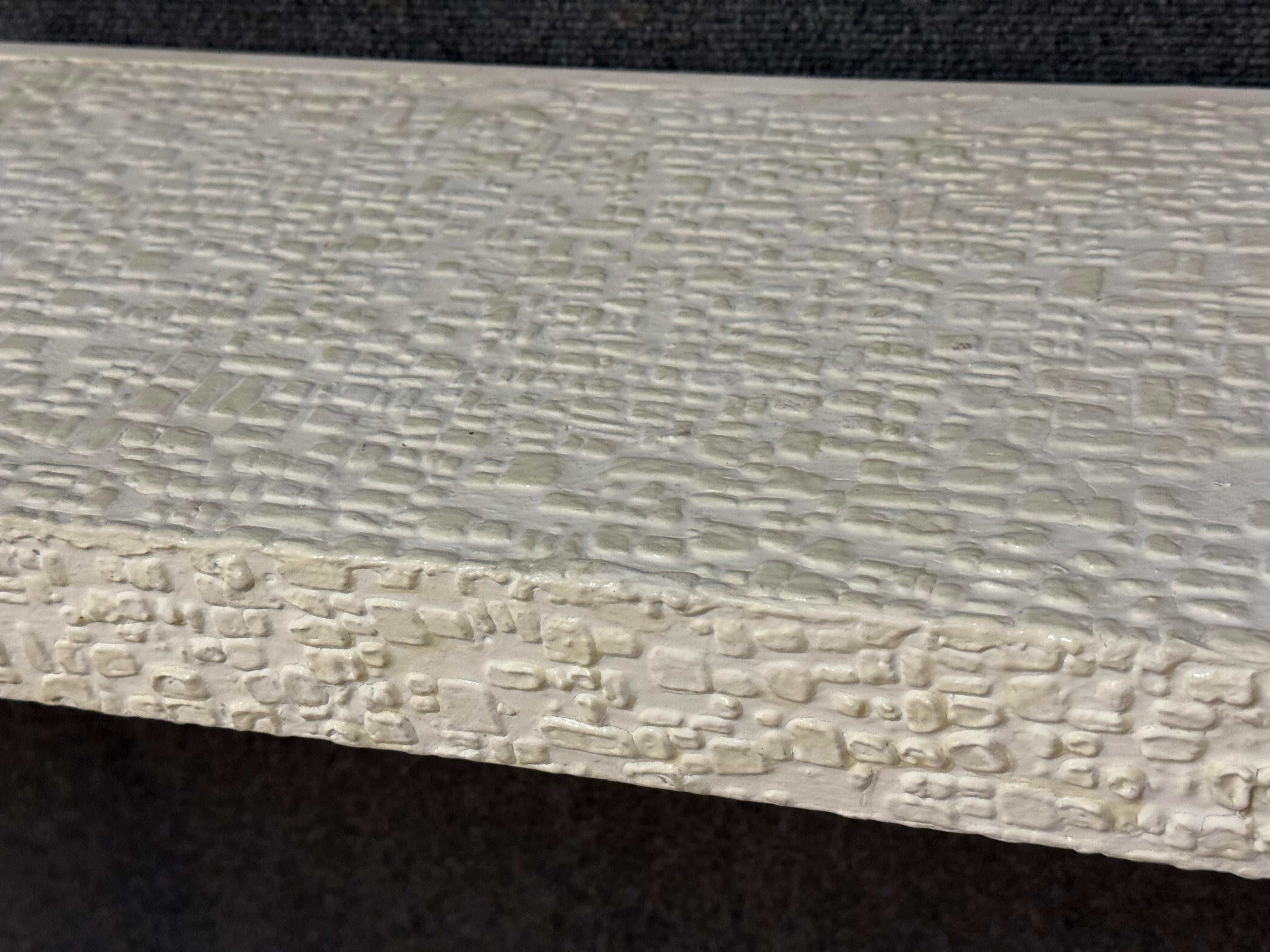 Mid-Century Modern Modern Textured Plaster Console Table in the Style of Karl Springer For Sale