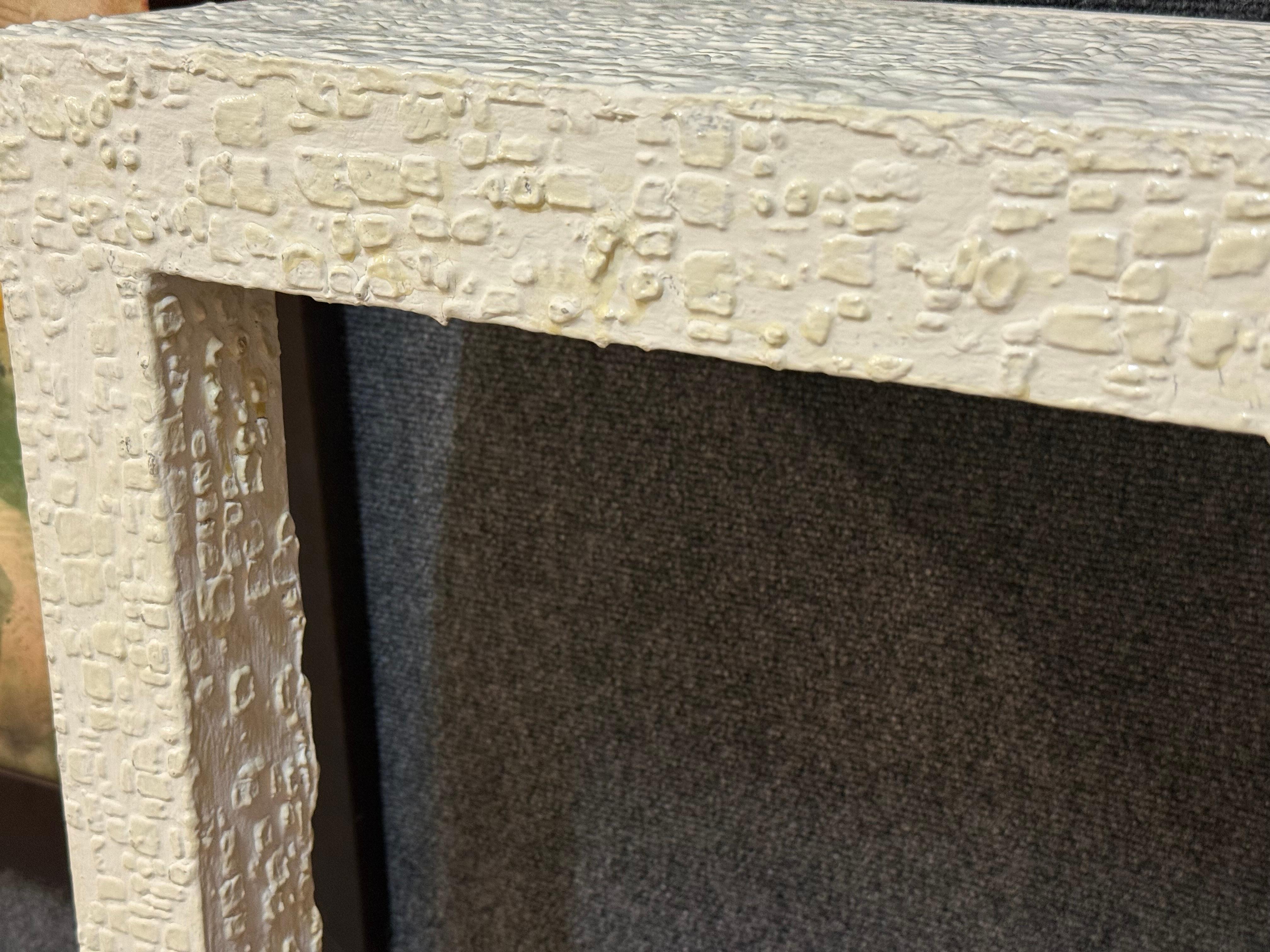 American Modern Textured Plaster Console Table in the Style of Karl Springer For Sale