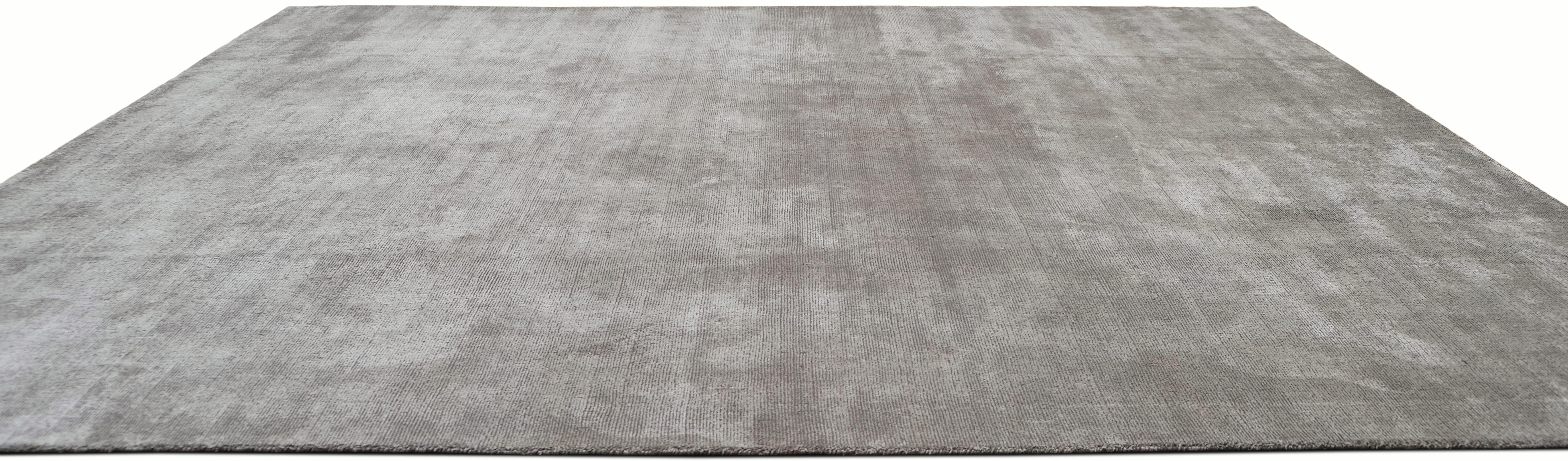 Moderner Teppich aus strukturierter Seide und Wolle 8'x10' (Asiatisch) im Angebot