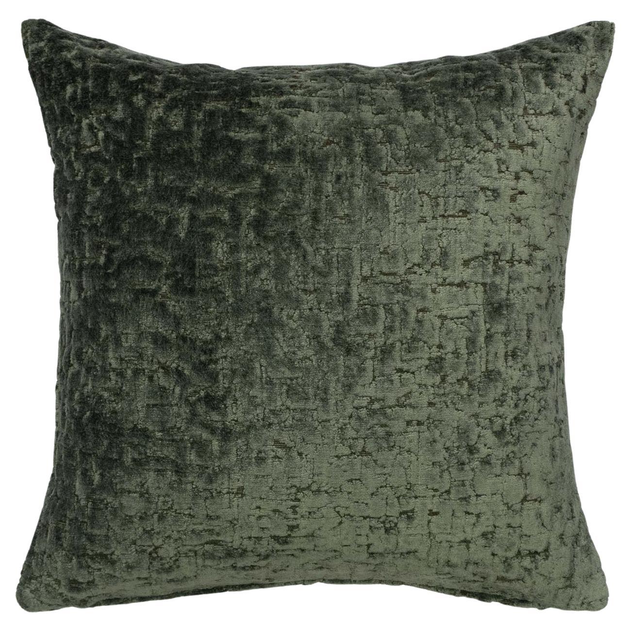 Modern Textured Throw Pillow Green "Canada" by Evolution21 For Sale