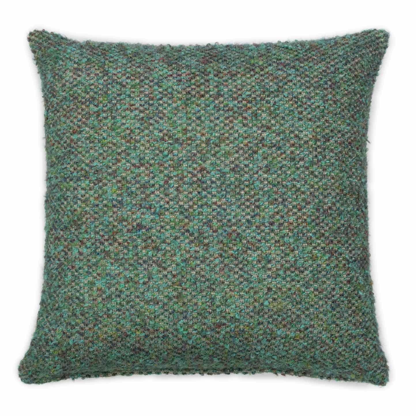 Belgian Modern Textured Throw Pillow Turquoise Blue 
