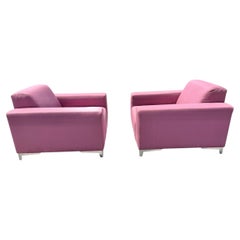 Modern Thayer Coggin Pink Club Chairs - Set of 2