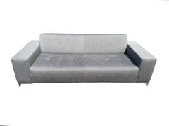 Modern Thayer Coggin Silver Upholstered Sofa