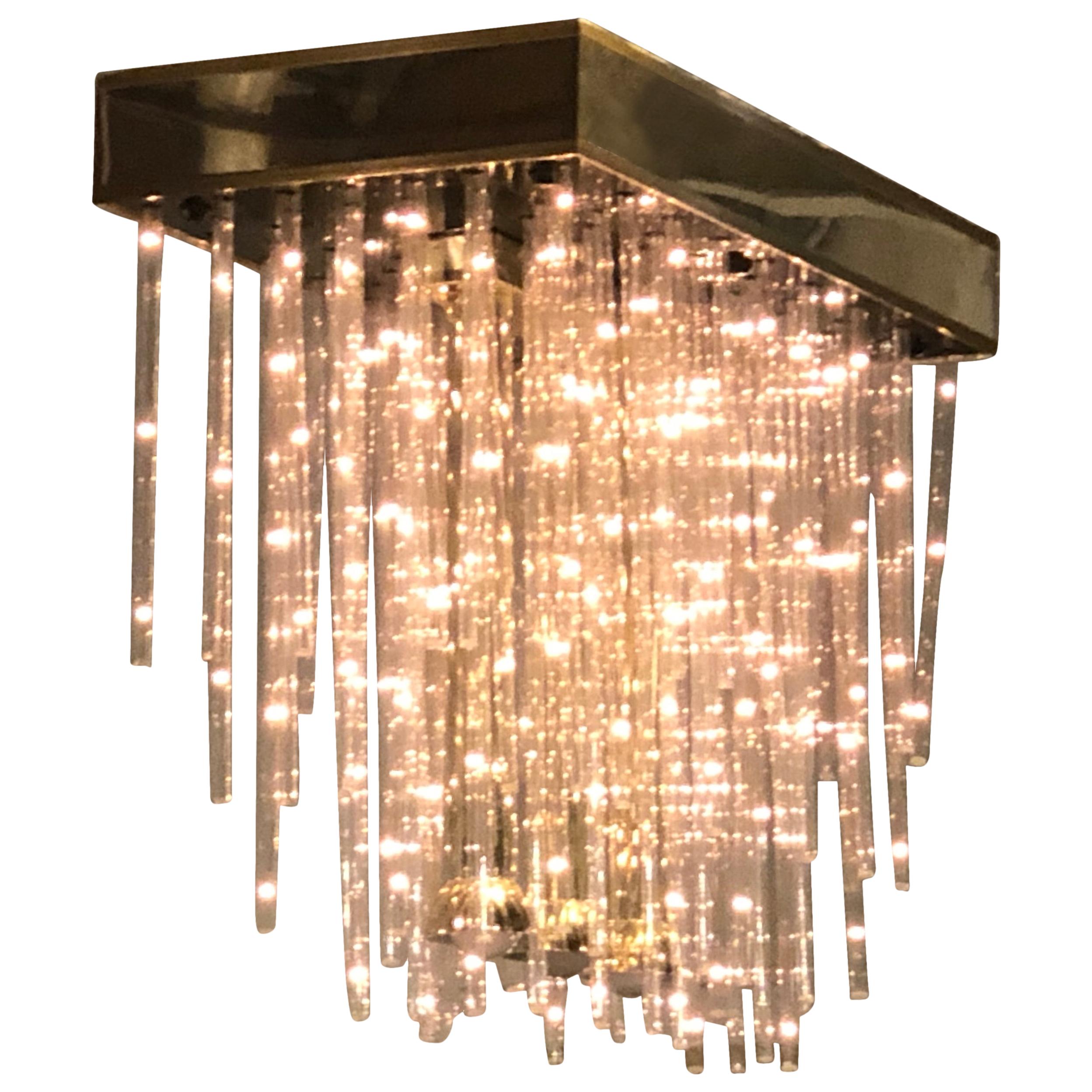Modern Three Light Chandelier Flush Mount Separate Switch For Three Bulbs