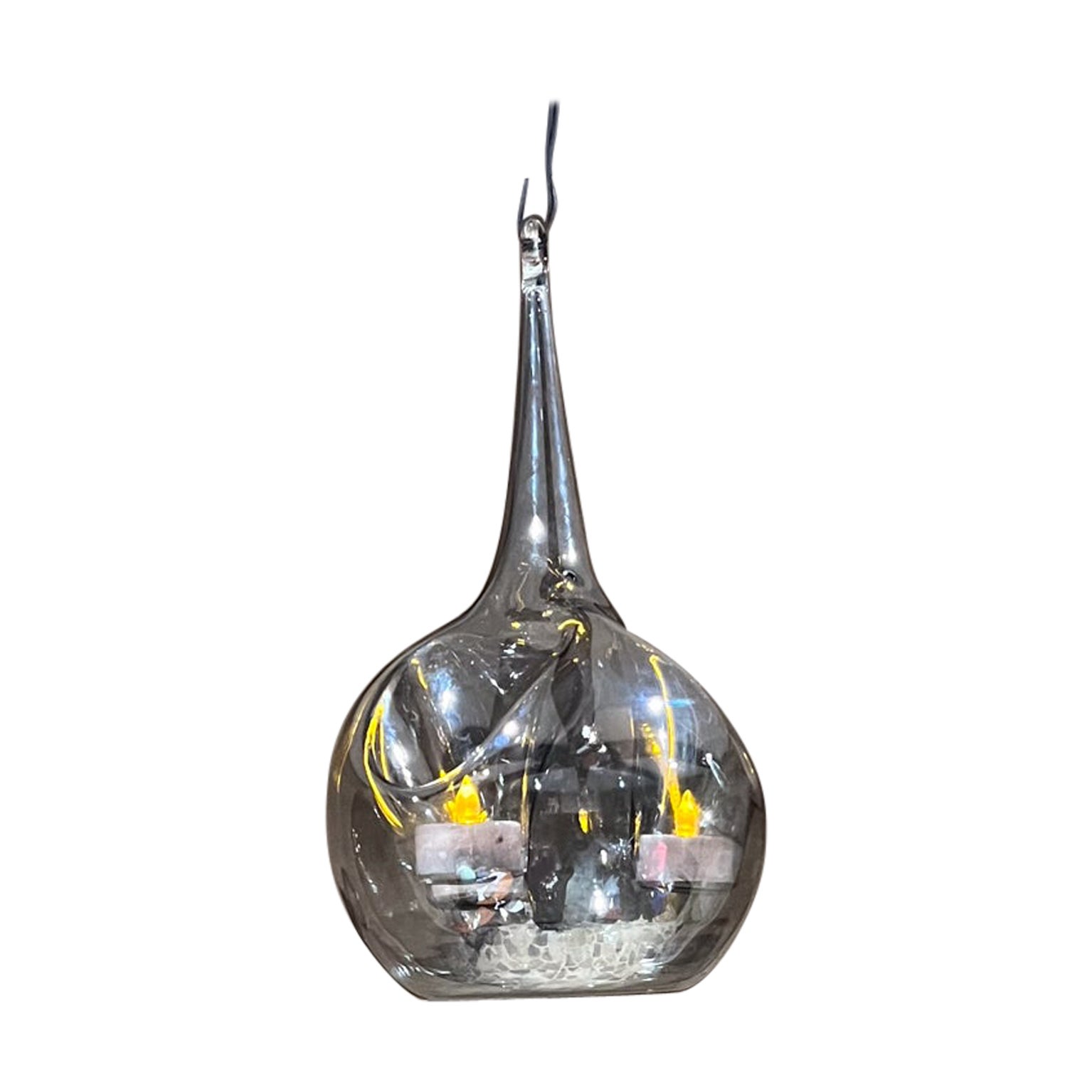 Modern Three Light Glass Candle Holder Globe For Sale