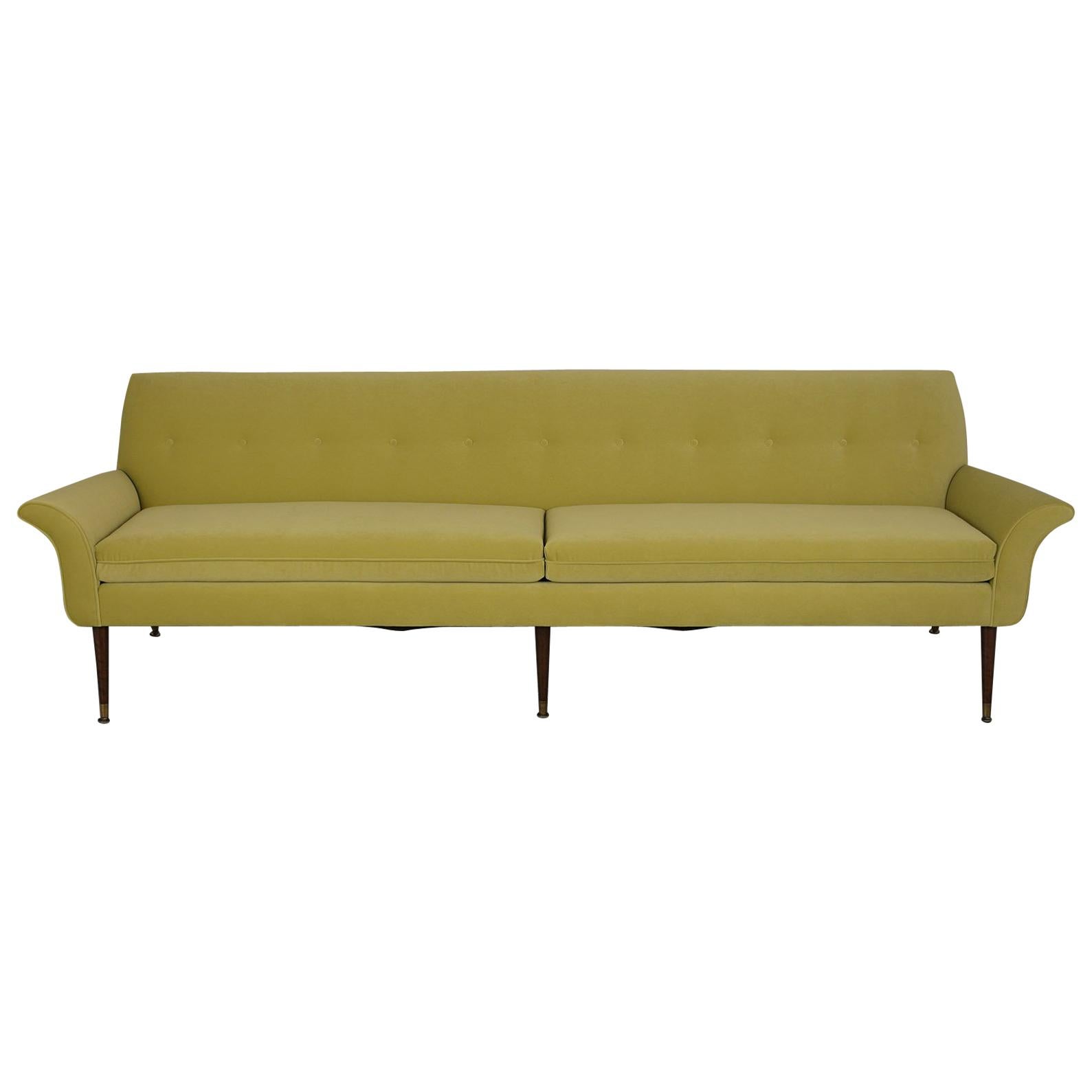 Modern Three-Seat Sofa New Upholstered, circa 1960s
