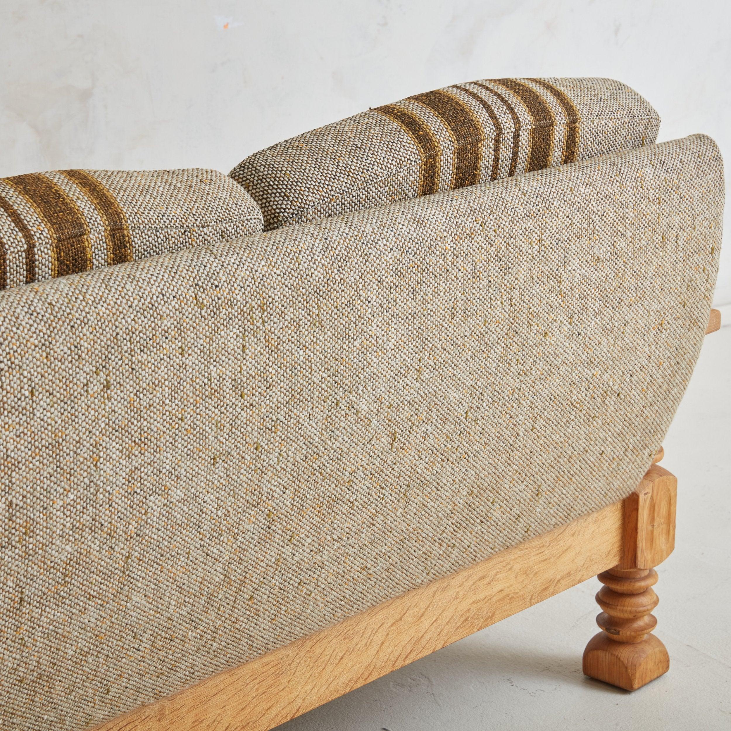 Modern Three-Seat Striped Sofa Attributed to Henning Kjærnulf, Denmark 1970s 4