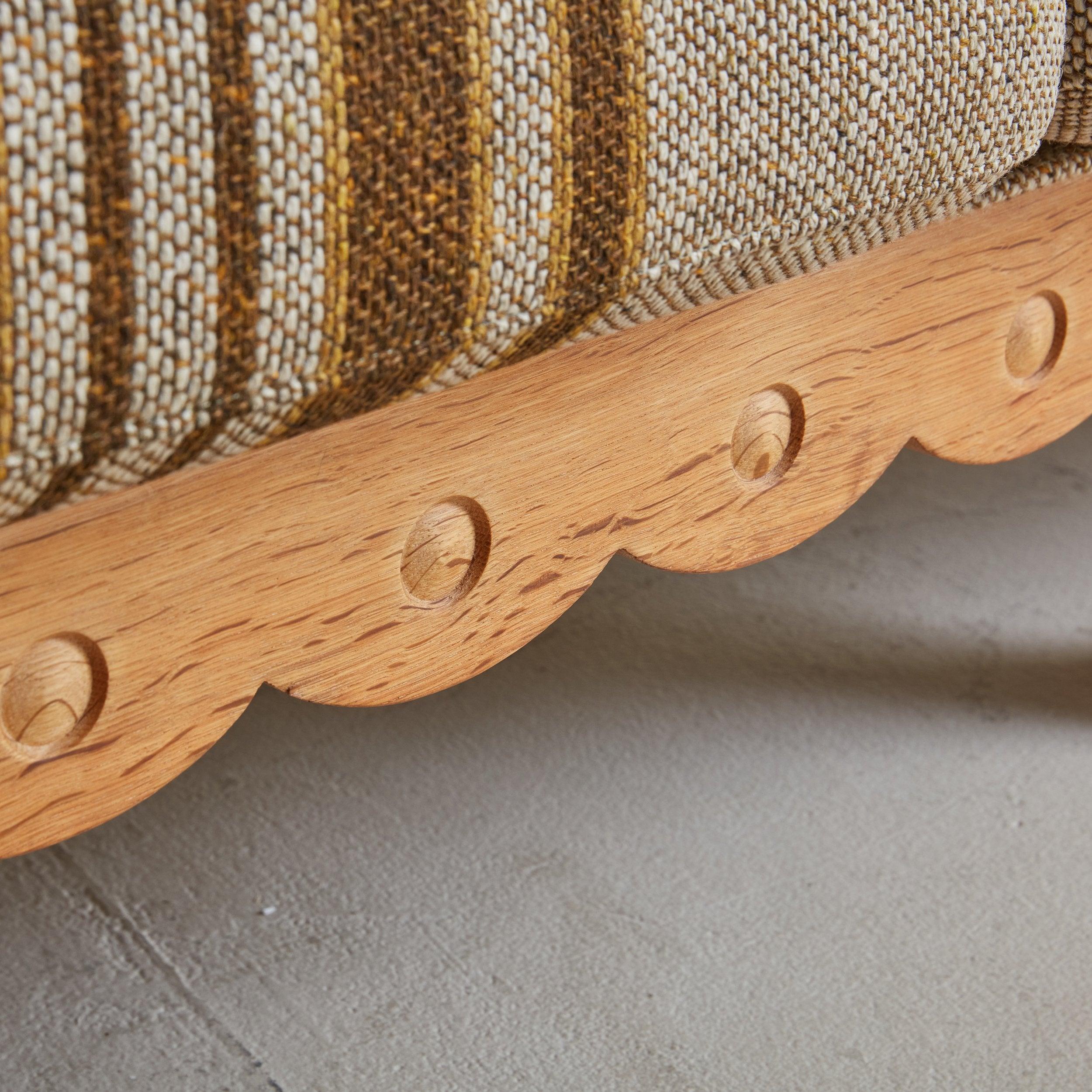 Danish Modern Three-Seat Striped Sofa Attributed to Henning Kjærnulf, Denmark 1970s