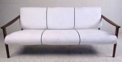 Modern Three-Seat Wood Frame Sofa