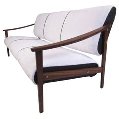 Modern Three-Seat Wood Frame Sofa