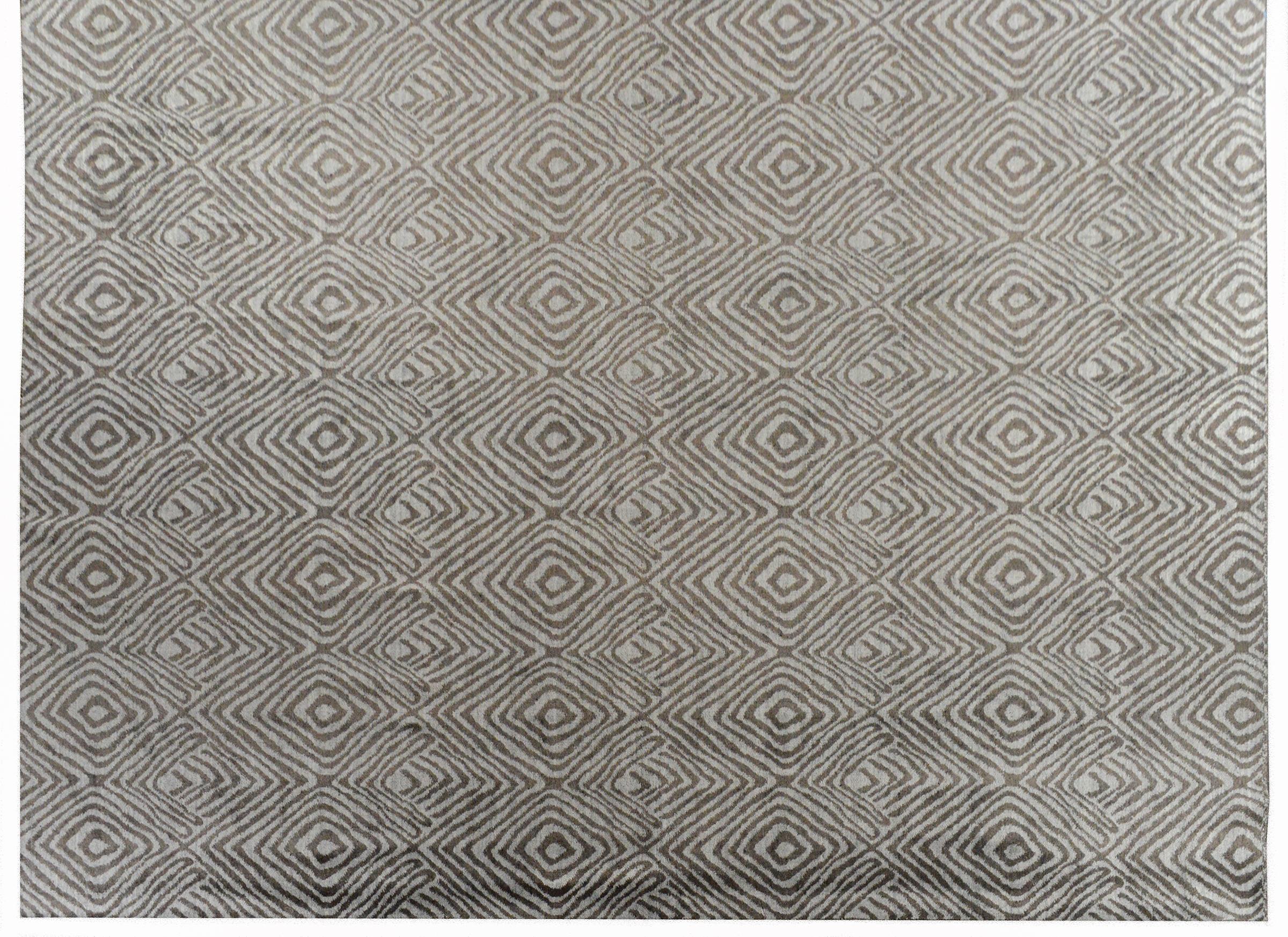 Indian Modern Thumbprint Rug For Sale